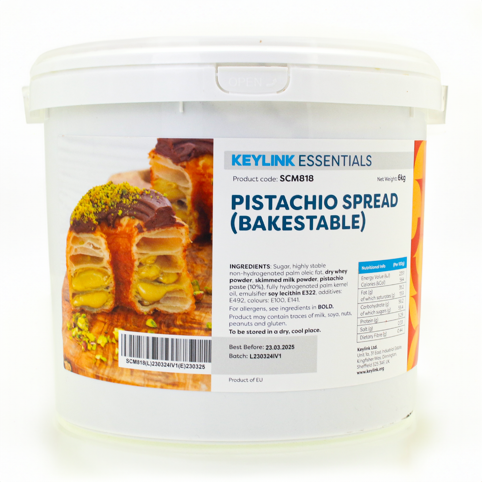 Bakestable Pistachio Spread 10% | Keylink Limited
